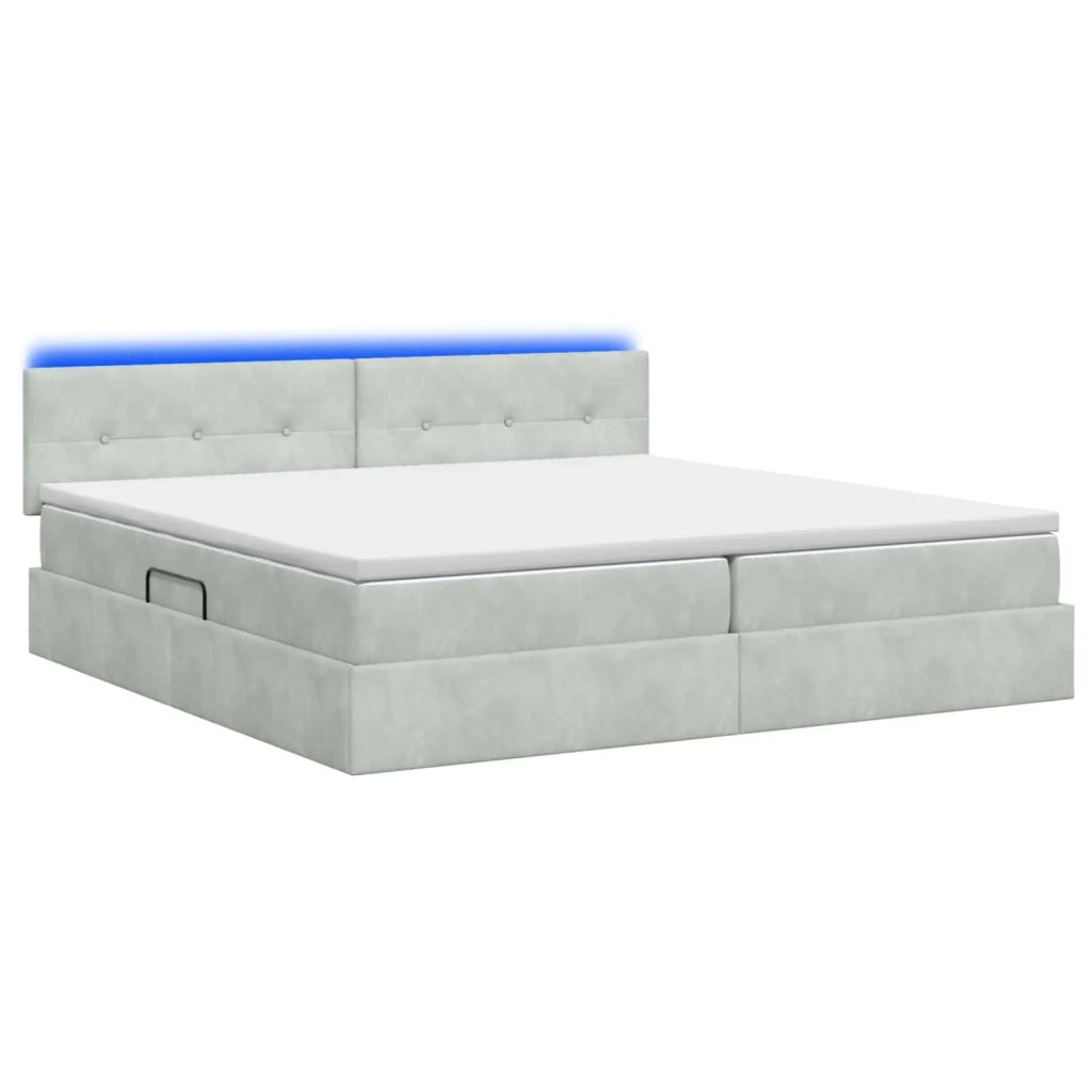 Letto con contenitore LED e materasso Grigio Chiaro 3459270