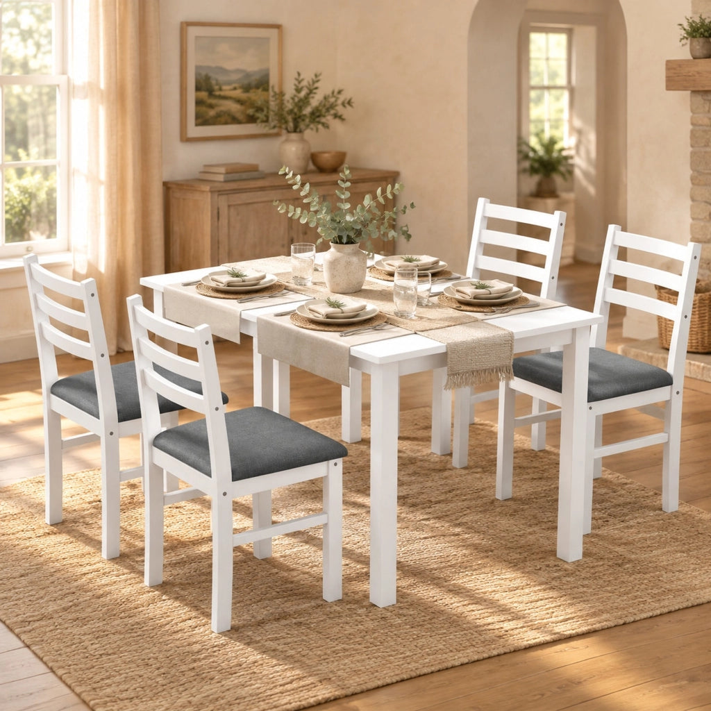 Set Tavolo da Pranzo e 2 Sedie 80x60x74,5 cm Bianco MDF Compatto
