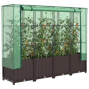 Letto Rialzato con Copertura Serra Effetto Rattan 160x40x138 cm