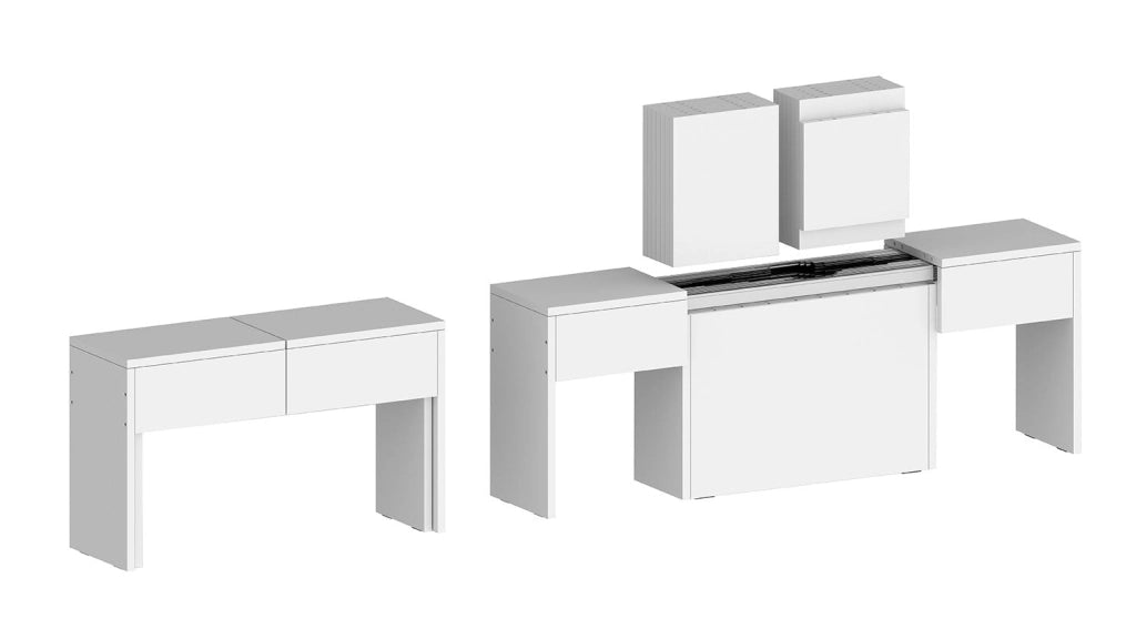 Panca Allungabile 66/290x25x45 cm Pratika Singola A Bianco Lucido