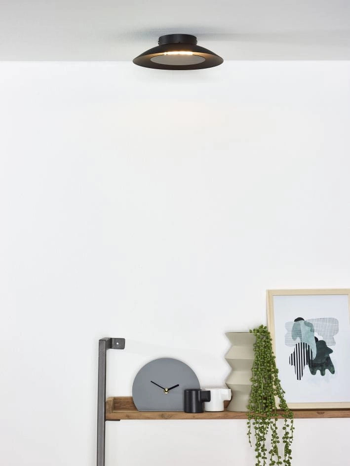 Plafoniera LED Lucide Foskal 6W 2700K nera 21,5cm