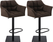 Set 2 sgabelli bar tessuto Damaso nero 3