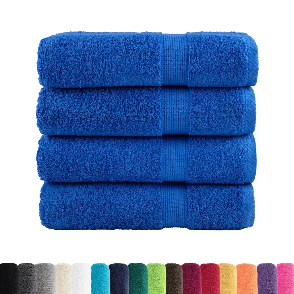 Asciugamani da Bagno SOLUND 4 pz Blu 100x150 cm 600gsm 137192