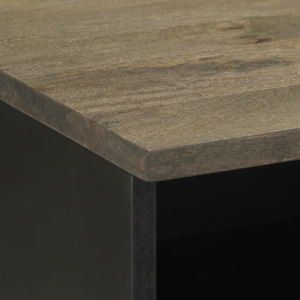 Mobile Porta TV Nero 70x33x46 cm in Legno Massello di Mango 4017685