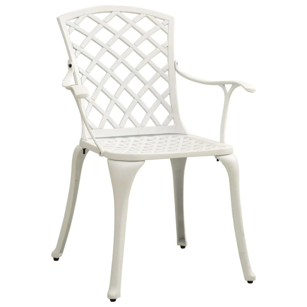 Set da bistrot da giardino composto da 5 pezzi in alluminio pressofuso bianco per esterni ideale per patio e giardino. Codice articolo: 02_0013530.