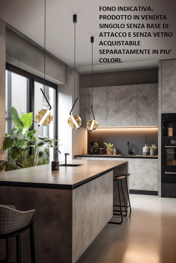 LIU-CO N Sospensione 1 luce led struttura nero opaco senza base e vetri, dimmerabile SDD 2800 - 5000 18W