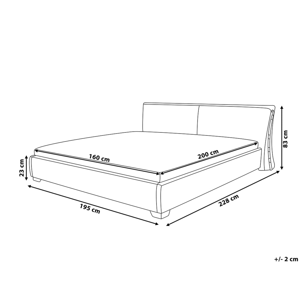 Letto ad acqua 160 x 200 cm Tessuto grigio con accessori Contemporaneo