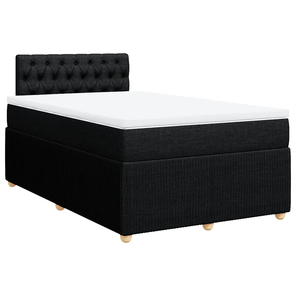Giroletto a Molle con Materasso Nero 120x190 cm in Tessuto