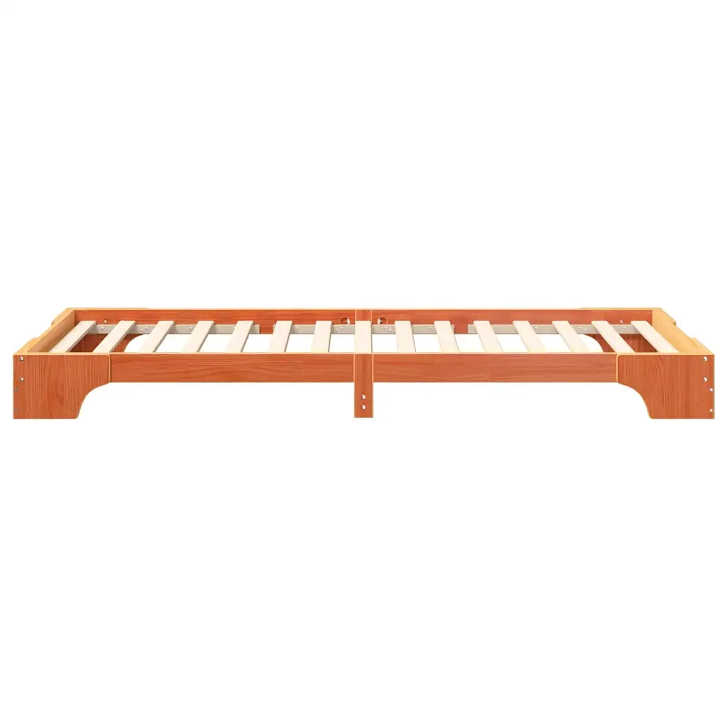 Struttura del letto Marrone 100 x 220 cm Pino massello 872919
