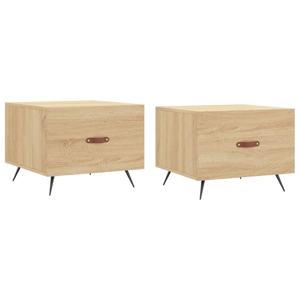 Tavolini Salotto 2pz Rovere Sonoma 50x50x40cm Legno Multistrato 829339