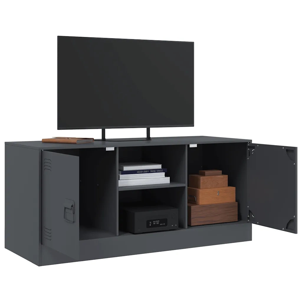 Mobile Porta TV Antracite 99x39x44 cm in Acciaio 841687