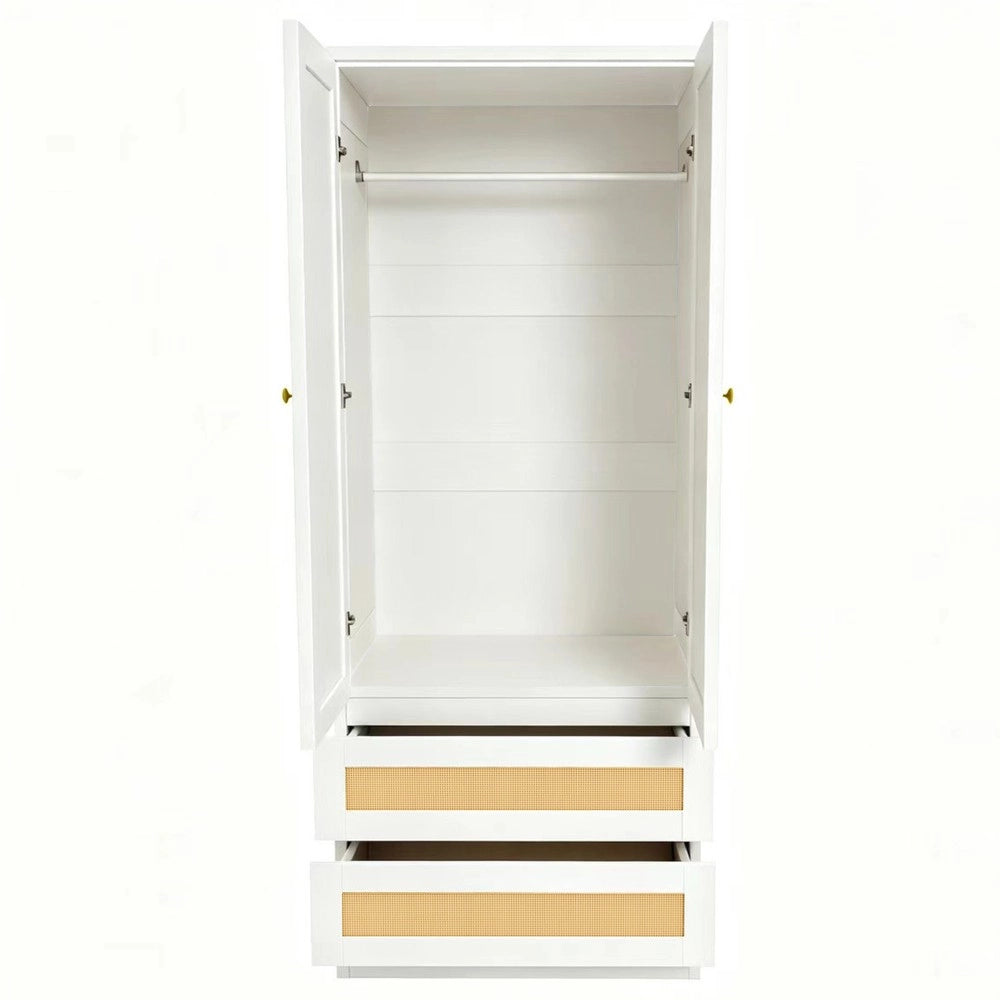 Armadio con ante ¨C Minimal ¨C Bianco, 70x55x170cm, con cassetti e ripiani