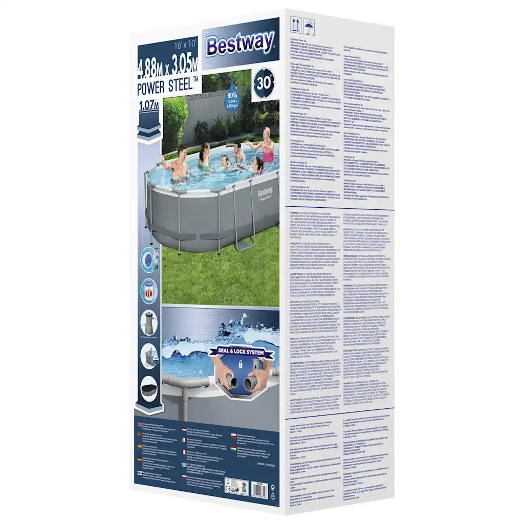 Bestway Set Piscina Ovale Power Steel 488x305x107 cm 92818