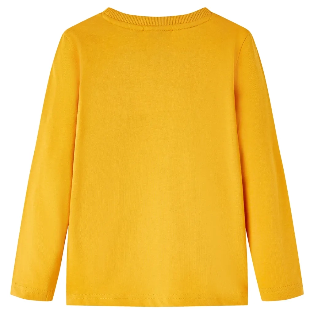 Maglietta da Bambina a Maniche Lunghe Ocra 128cod mxl 132247