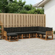Set di divani da esterno 8 pcs Naturale e Nero