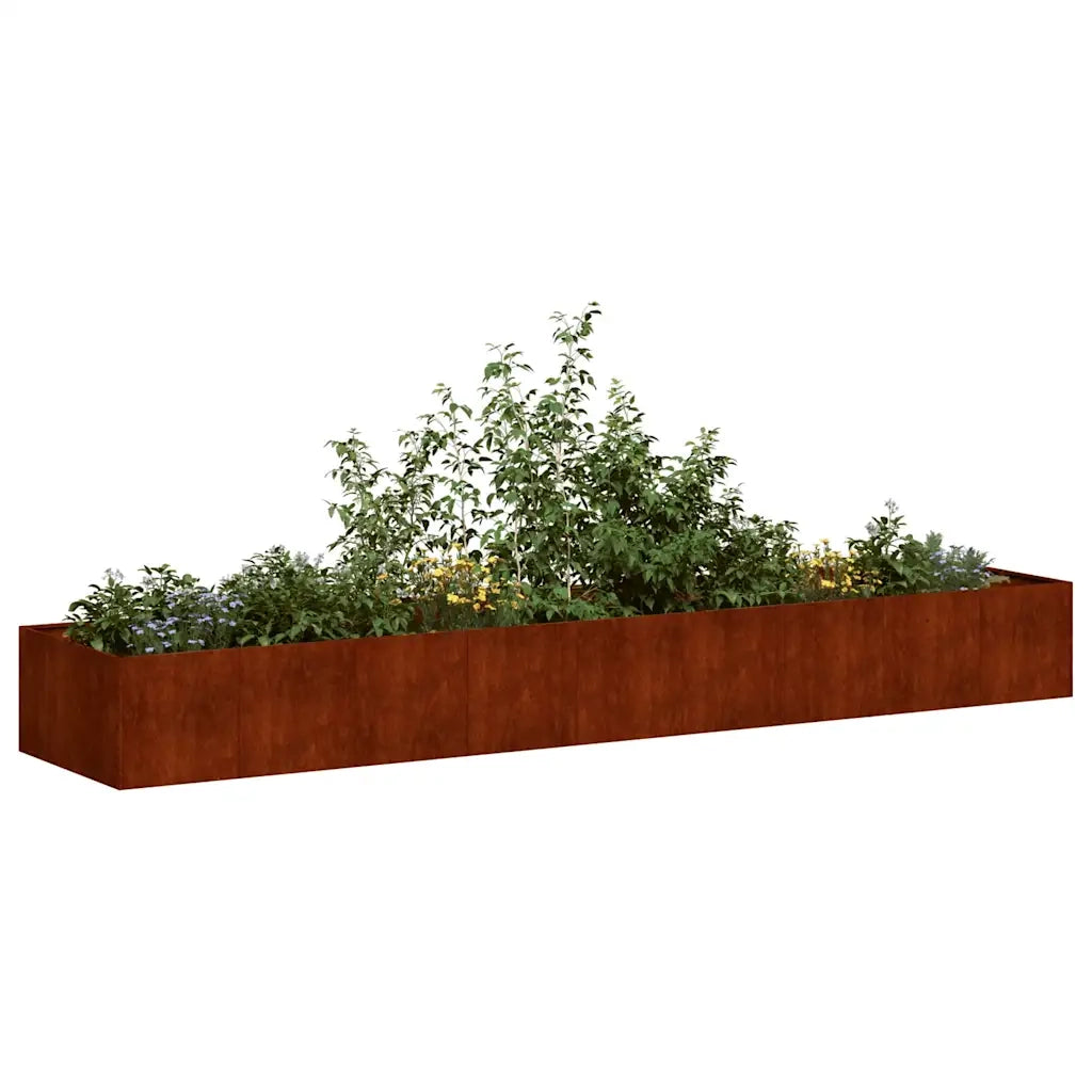 Fioriera Arrugginita 360x80x40 cm in Acciaio Corten 860772