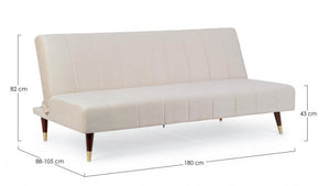 Divano Letto 3 Posti 180x88x82 cm Alma in Velluto
