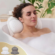 Bagsuolo lussuoso, cuscino da bagno super soffice e confortevole per testa, collo e schiena in bagno, con cuscino 4D Air Mesh e morsetto antiscivolo