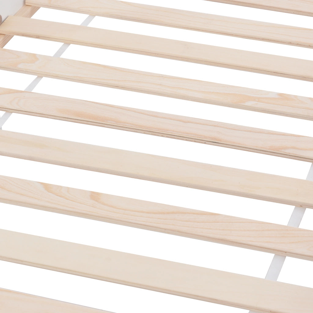 Letto a casa per bambini bianco con funzione di contenimento in pino 90x200 cm