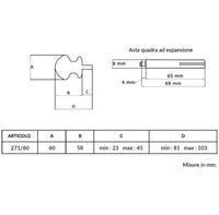 Maniglia su rosetta tonda SAGUATTI  271/60AQ in alluminio argento lucido