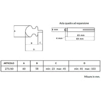 Maniglia su rosetta tonda SAGUATTI  271/60EQ in alluminio argento satinato