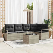 Set di divani con cuscino 6 pcs Grigio chiaro polyrattan 3346392