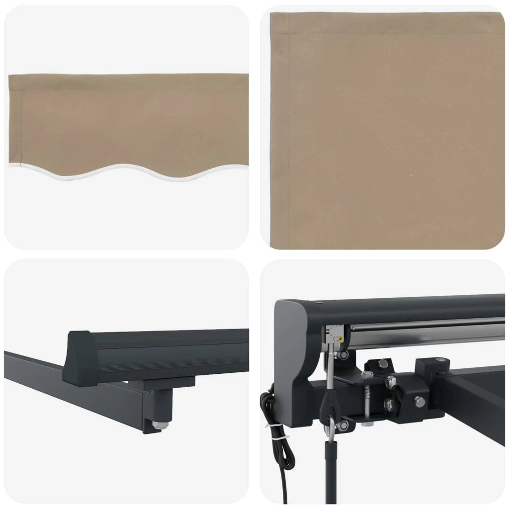 Tettuccio Elettrico Retrattile Beige e Antracite 3 x 2,5 m