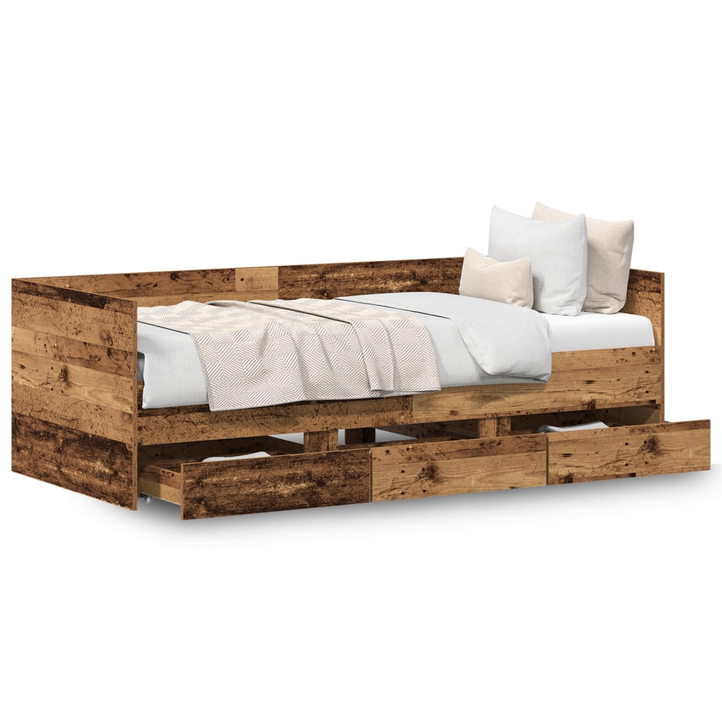 Letto a Giorno Rustico Legno Antico Legno ingegnerizzato