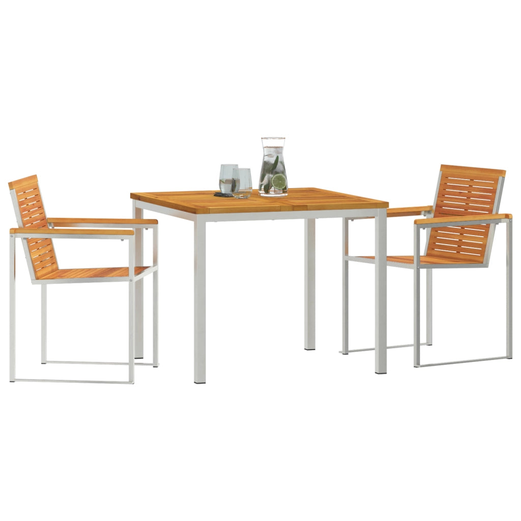 Set Pranzo Giardino  3 Pezzi Legno Massello Acacia
