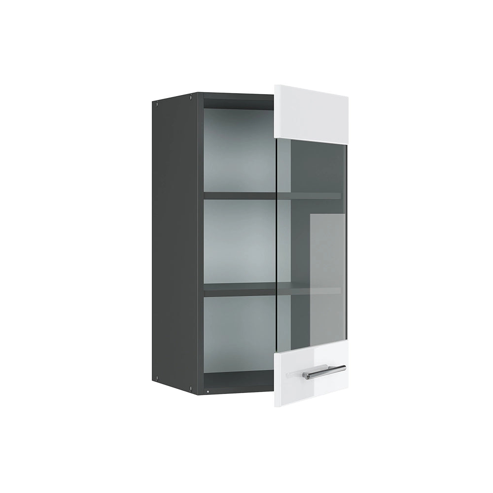 Vicco Mobile da cucina in vetro Bianco lucido 40 cm