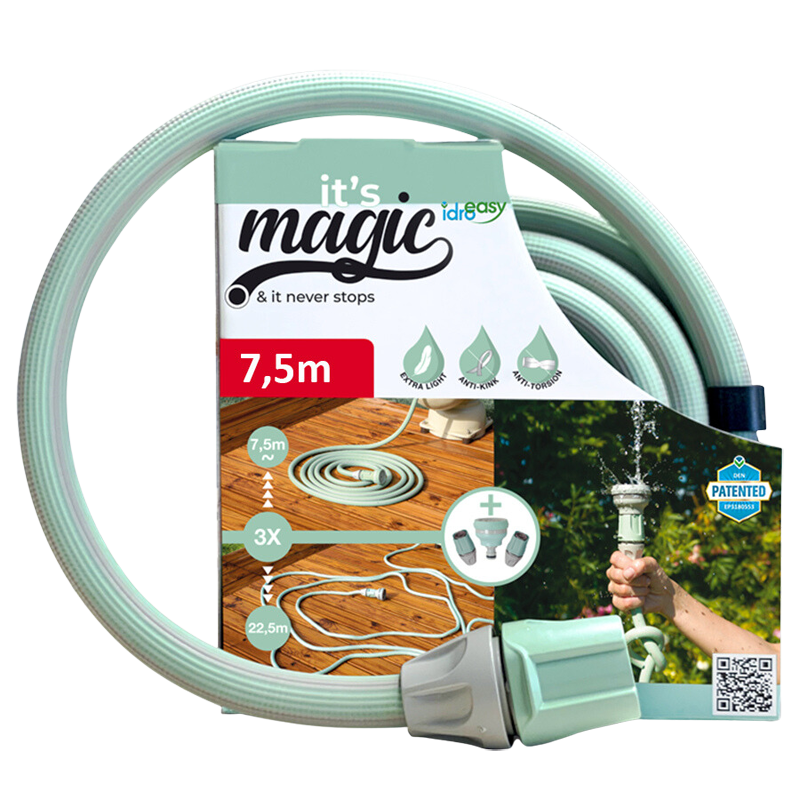 Kit tubo estensibile da 7,5 metri di diametro 1/2" con doccetta