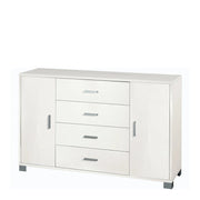 Mobile 2 Ante 4 Cassetti Kit Bianco Fiammato cm 136x41x86h - Sarmog