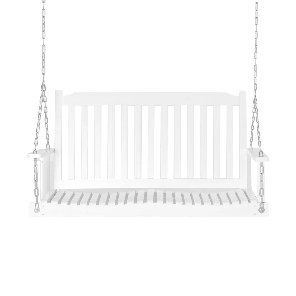 Altalena da giardino per 2 persone ¨C zephmum ¨C bianco massello 117x69x60 cm