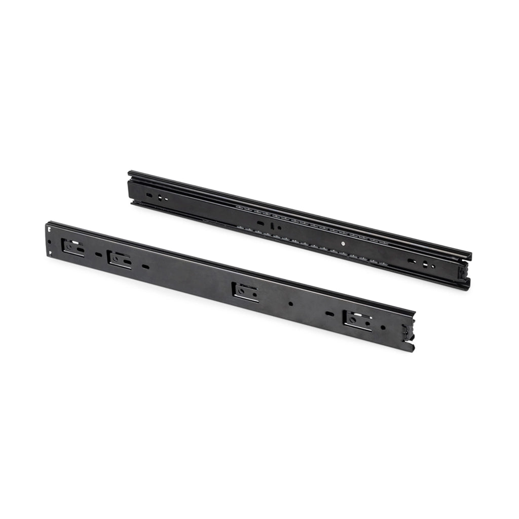 Emuca Kit guide per cassetti, a sfera, 45x 600 mm, estrazione totale, Nero, 5 u.