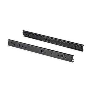 Emuca Kit guide per cassetti, a sfera, 45x 600 mm, estrazione totale, Nero, 5 u.