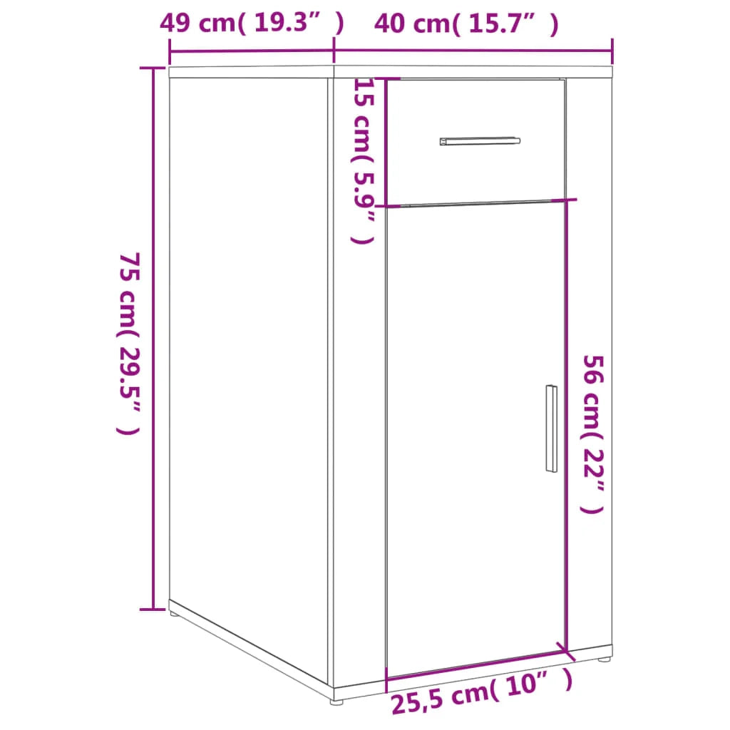 Scrivania da ufficio postazione di lavoro mobile per computer studio con mobiletto legno ingegnerizzato grigio 02_0023390