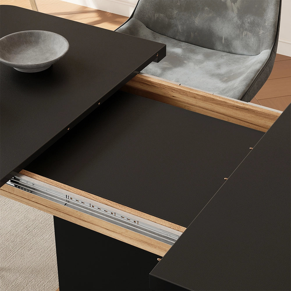 Vicco Tavolo da pranzo Estensibile Rovere nero/oro 120/160 x 80 cm 2 parti