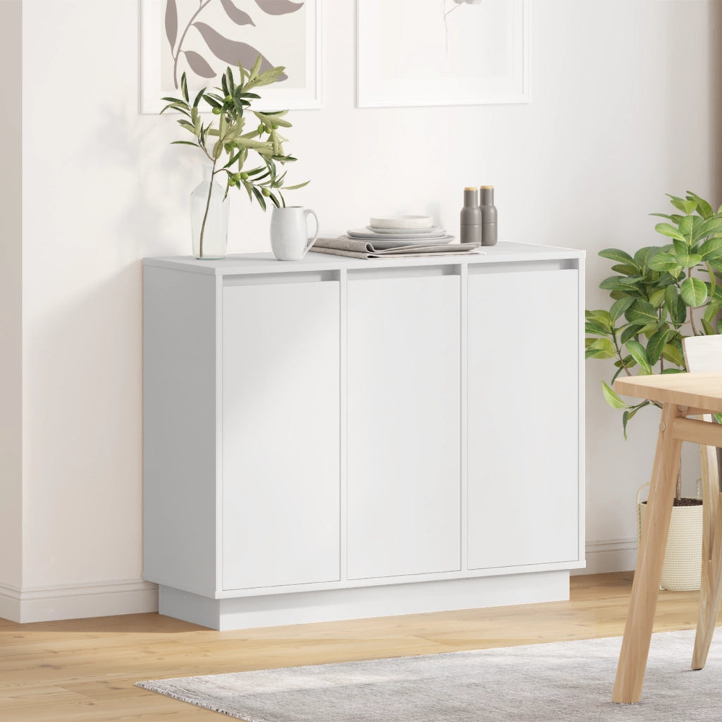 Sideboard  con LED Bianco 90x32x75 cm in legno ingegnerizzato