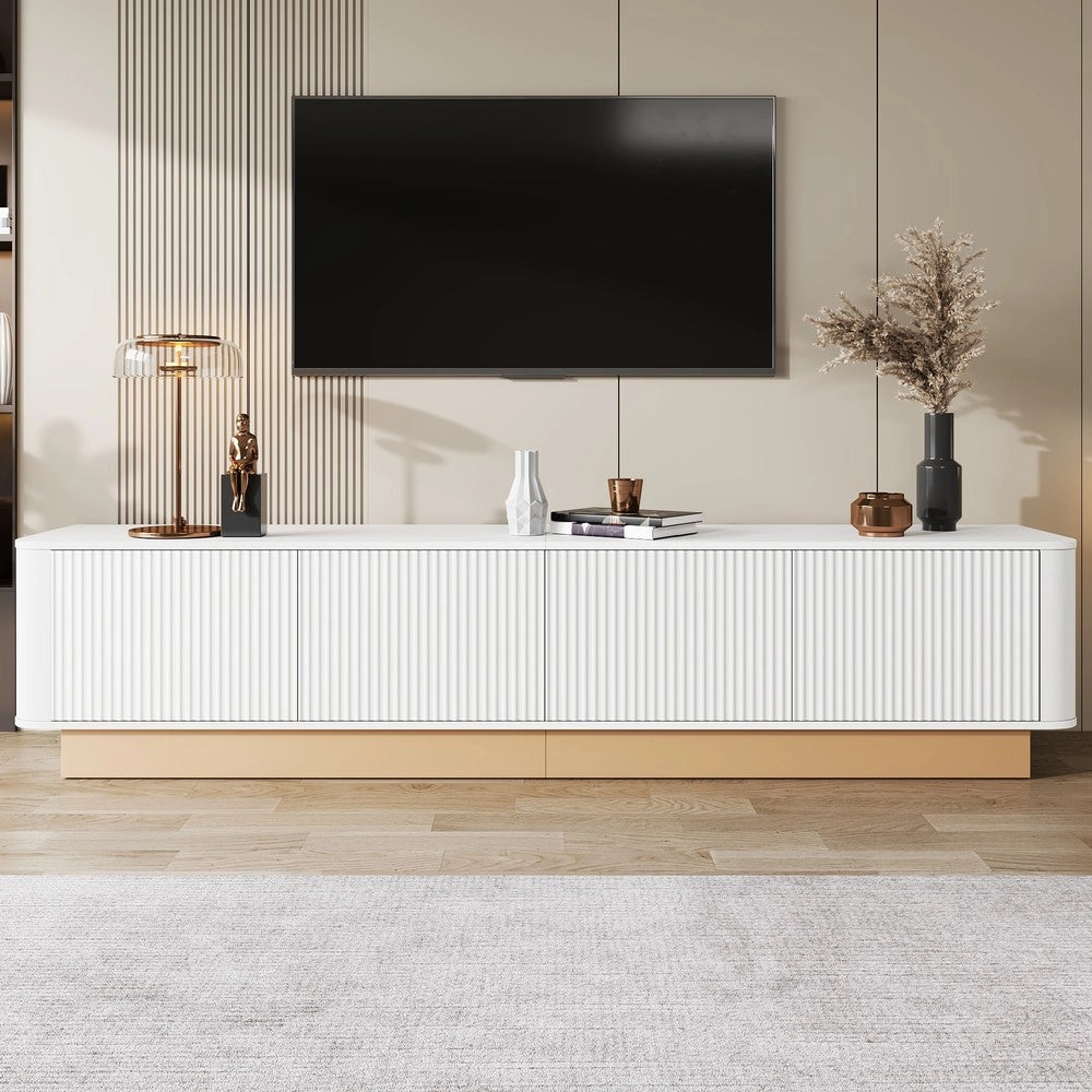 Mobile TV 200 cm ¨C Xylo ¨C Legno MDF, 4 Ante, Soggiorno, Bianco