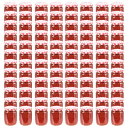 Vasi Marmellata in Vetro Coperchio Bianco e Rosso 96 pz 230 ml 50799