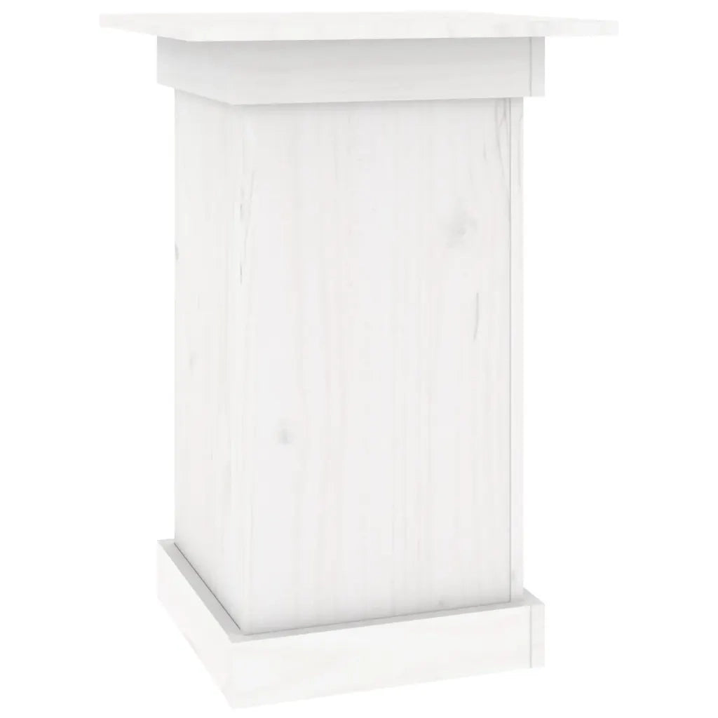 Portafiori | Sostegno per piante bianco 40x40x60 cm in Legno Massello di Pino