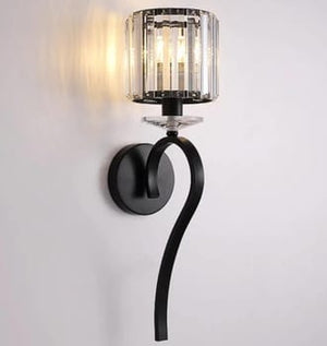 Applique Da Parete Nero Attacco E14 Lampada Muro Paralume In Vetro Metallo E36-1