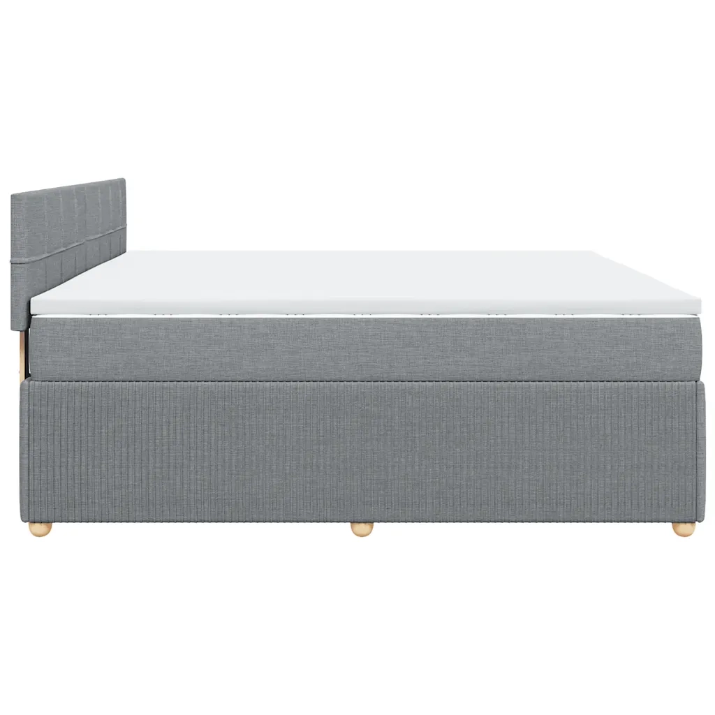 Giroletto a Molle con Materasso Grigio Chiaro180x200 cm Tessuto