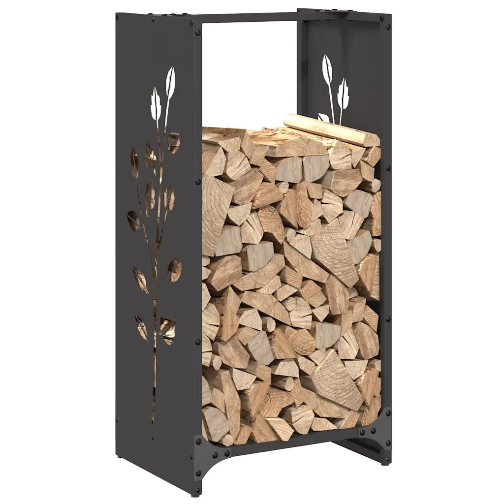 Rastrelliera per Legna da Ardere Nera 40x30x80 cm 864219