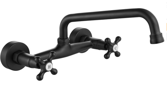 Rubinetto a parete nero opaco