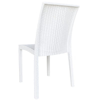 Sedia plastica effetto rattan unico monoblocco bianca