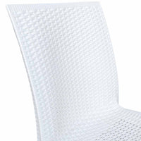 Sedia plastica effetto rattan unico monoblocco bianca