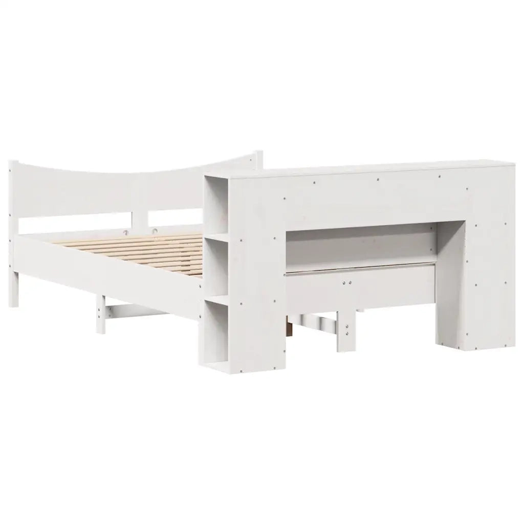 Letto senza Materasso Bianco 120x190 cm Legno Massello di Pino 3323312