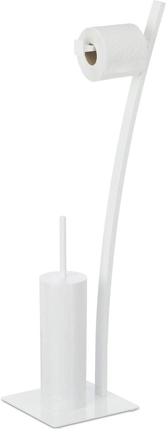 WC Garnituur con Sostegno per Spazzola e Porta per Tampone - Idraulico e Stabile - 78x29x20 cm - WC Butler