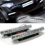 Trade Shop - Luci Auto 8 Led Per Fanale Daytime - Diurne Waterproof Dc 12v Paraurti Auto -